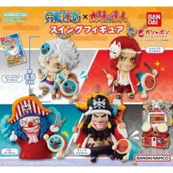 BANDAI One Piece x Taiko no Tatsujin Swing Figure Complete Set Capsule Toy JAPAN