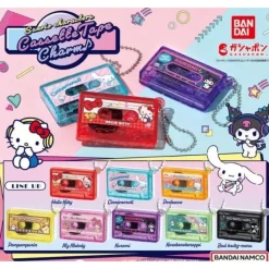 BANDAI Sanrio Characters Cassette Tape Charm Set of 8 Capsule Toy JAPAN OFFICIAL