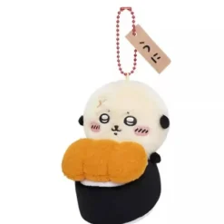gray parka sevice Chiikawa Otter Sea Urchin Sushi Mascot Plush Key Chain JAPAN OFFICIAL