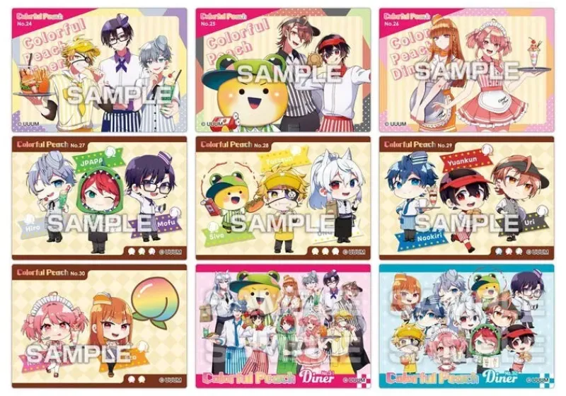 Ensky Colorful Peach Clear Card Collection Gum ColorPeach Diner Candy Toy TCG JAPAN