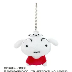 Ensky Plush Toy*Crayon Shin-chan x Sanrio Characters Plush Mascot 5 Shiro Pochacco JAPAN
