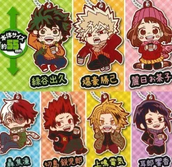 TAKARA TOMY ARTS Deformed Rubber! My Hero Academia Keychain All 7 type Set Capsule Toy JAPAN