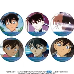 Nihon TV Service Detective Conan Scene Photo Trading Hologram Tin Badge vol.4 All 6 set JAPAN
