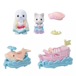 Epoch Sylvanian Families*Sylvanian Families Amusement Park Ride Set Boat and Dolphin KO-80 JAPAN