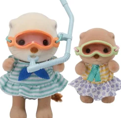 Epoch Sylvanian Families*Sylvanian FamiliesSea Otter Siblings Beach Play Set FS-57 Doll JAPAN
