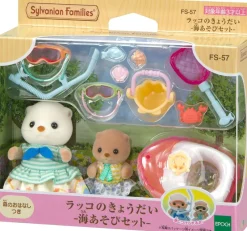 Epoch Sylvanian FamiliesSea Otter Siblings Beach Play Set FS-57 Doll JAPAN