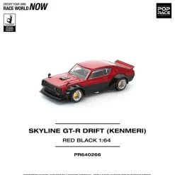 Pop Race Kenmeri Skyline GT-R Red/Black KPGC110 1/64 Miniature Car JAPAN OFFICIAL