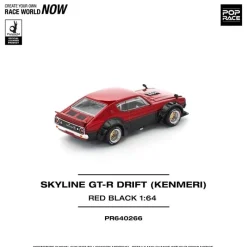 Pop Race Kenmeri Skyline GT-R Red/Black KPGC110 1/64 Miniature Car JAPAN OFFICIAL