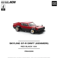 Pop Race Kenmeri Skyline GT-R Red/Black KPGC110 1/64 Miniature Car JAPAN OFFICIAL