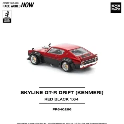 Pop Race Kenmeri Skyline GT-R Red/Black KPGC110 1/64 Miniature Car JAPAN OFFICIAL