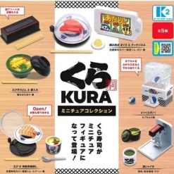 K2 station Kura Sushi Miniature Collection Set of 5 Capsule Toy Figure JAPAN OFFICIAL