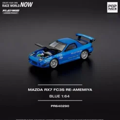 Pop Race Mazda RX-8 FC3S RE Amemiya RE Amemiya Blue 1/64 Miniature Car JAPAN OFFICIAL
