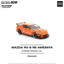 Pop Race Other Toys & Hobbies*Mazda RX-8 RE-Amemiya Chrome Orange 1/64 Miniature Car JAPAN OFFICIAL