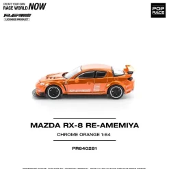 Pop Race Other Toys & Hobbies*Mazda RX-8 RE-Amemiya Chrome Orange 1/64 Miniature Car JAPAN OFFICIAL
