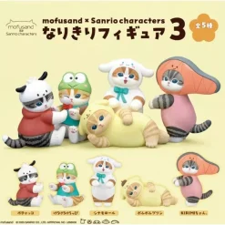 KitanClub mofusand x Sanrio Characters Narikiri Figure 3 Complete Set Capsule Toy JAPAN