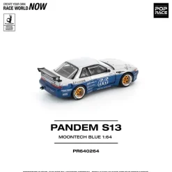 Pop Race Pandem Silvia S13 Moontech Blue 1/64 Miniature Car JAPAN OFFICIAL