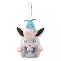 Pokemon Center Original Botanical Easter Wigglytuff &Swablu Plush Key Chain