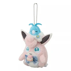 Pokemon Center Original Botanical Easter Wigglytuff &Swablu Plush Key Chain