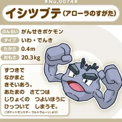 Pokemon Center Original Pokemon Fit A074 Alolan Geodude Plush Doll JAPAN