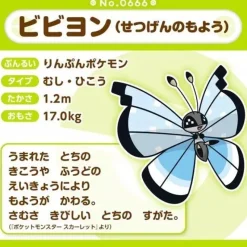 Pokemon Center Original Pokemon Fit Vivillon Tundra Pattern Plush Doll JAPAN