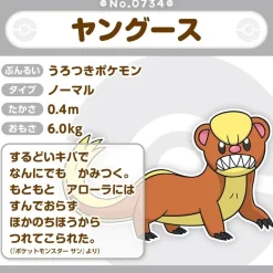 Pokemon Center Original Pokemon Fit 734 Yungoos Plush Doll JAPAN OFFICIAL