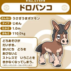 Pokemon Center Original Pokemon Fit 749 Mudbray Plush Doll JAPAN OFFICIAL