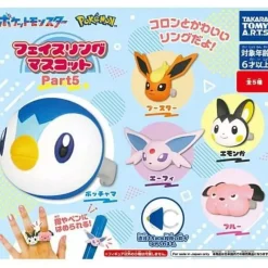 Takara Tomy Arts Pokemon Face Ring Mascot Part 5 All 5 type Set Capsule Toy JAPAN OFFICIAL