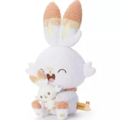 Takara Tomy Pokemon|Plush Toy*Pokemon Pokepeace Scorbunny with Mini Plush Ver. Plush Doll JAPAN OFFICIAL