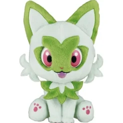 TAKARA TOMY Pokemon Stroke Me and Stare at Me Wink Eyes Sprigatito Plush Doll JAPAN OFFICIAL