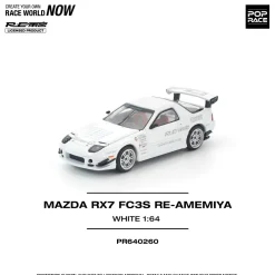 Pop Race Mazda RX-7 FC3S RE Amemiya White 1/64 Miniature Car JAPAN OFFICIAL