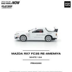 Pop Race Mazda RX-7 FC3S RE Amemiya White 1/64 Miniature Car JAPAN OFFICIAL