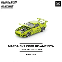 POP RACE Mazda RX-7 FC3S RE Amemiya Luminous Green 1/64 JAPAN OFFICIAL