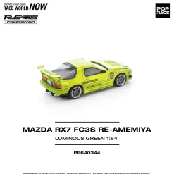 POP RACE Mazda RX-7 FC3S RE Amemiya Luminous Green 1/64 JAPAN OFFICIAL