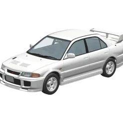 Aoshima Figure*RakuPla Snap Car No.04-SW Lancer GSR Evolution III 1995 Scotia White Model Kit