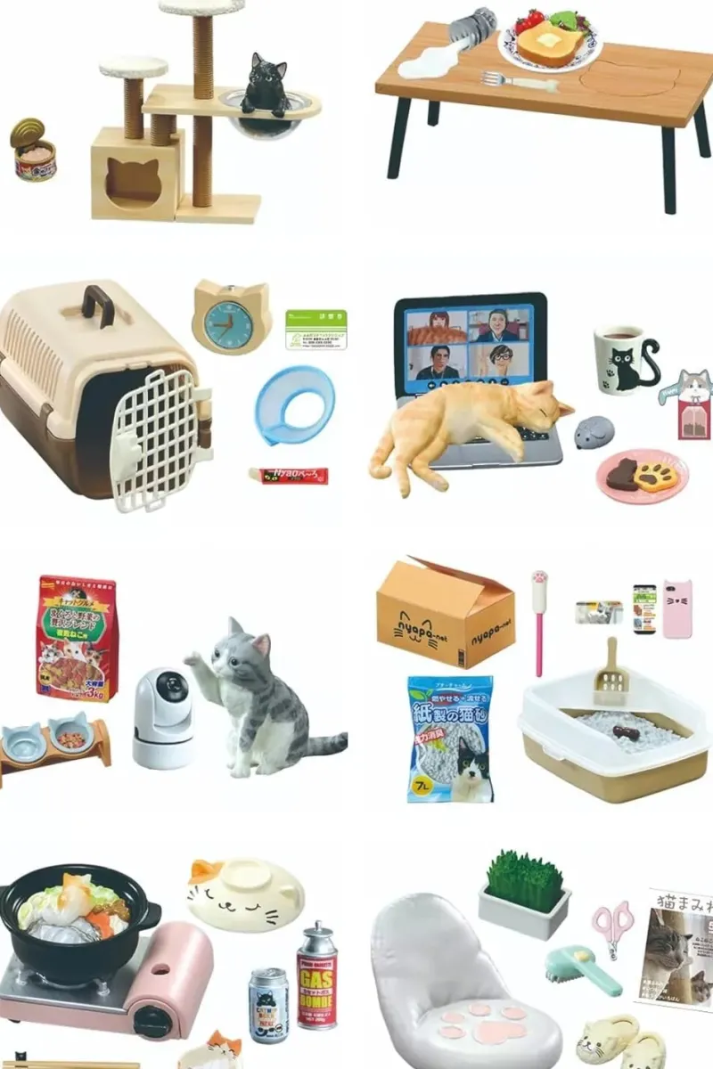 RE-MENT Figure*Petit Sample Series Nekota-san no Nichijo All 8 types Figure JAPAN