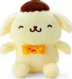 Sanrio Character Pompompurin Mascot Holder Badge Smilingly Plush JAPAN OFFICIAL