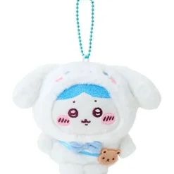 Sanrio Plush Toy*Cinnamoroll x Chiikawa Mascot Holder Hachiware Plush JAPAN OFFICIAL