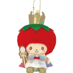 Sanrio Mascot Holder Strawberry Newspaper 50th Anniversary Strawberry King Plush