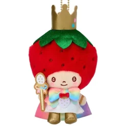 Sanrio Mascot Holder Strawberry Newspaper 50th Anniversary Strawberry King Plush