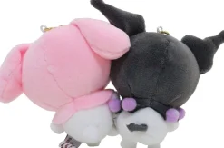 Sanrio Plush Toy*Nikonui Kuromi & My Melody Plush Mascot Keychain JAPAN OFFICIAL