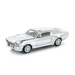 Pop Race Shelby Mustang GT500 Silver Chrome 1/64 Miniature Car JAPAN OFFICIAL