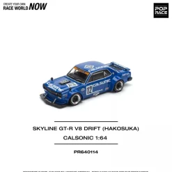 Pop Race SKYLINE GT-R V8 DRIFT Hakosuka Calsonic 1/64 Miniature Car JAPAN OFFICIAL