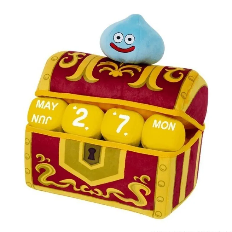 Square Enix Dragon Quest Slime And Treasure Box Plush Perpetual Calendar JAPAN