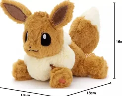 TAKARA TOMY Pokemon Kutakutatta Plush Doll Eevee S JAPAN OFFICIAL
