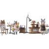 RIBOSE Figure*Tea Time Cats Scene Bread House Clerk & Customer Set Figure JAPAN OFFICIAL