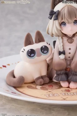 RIBOSE Tea Time Cats x Siamese Cat Azuki-san Set Figure JAPAN OFFICIAL