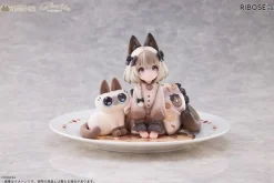 RIBOSE Tea Time Cats x Siamese Cat Azuki-san Set Figure JAPAN OFFICIAL