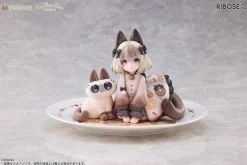 RIBOSE Tea Time Cats x Siamese Cat Azuki-san Set Figure JAPAN OFFICIAL