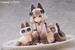 RIBOSE Tea Time Cats x Siamese Cat Azuki-san Set Figure JAPAN OFFICIAL