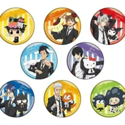 A3 Tin Badge Reborn! x Sanrio Characters 02 All 8 set JAPAN OFFICIAL